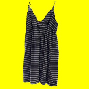 Cute gray striped dress L
